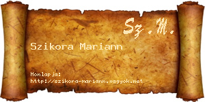 Szikora Mariann névjegykártya